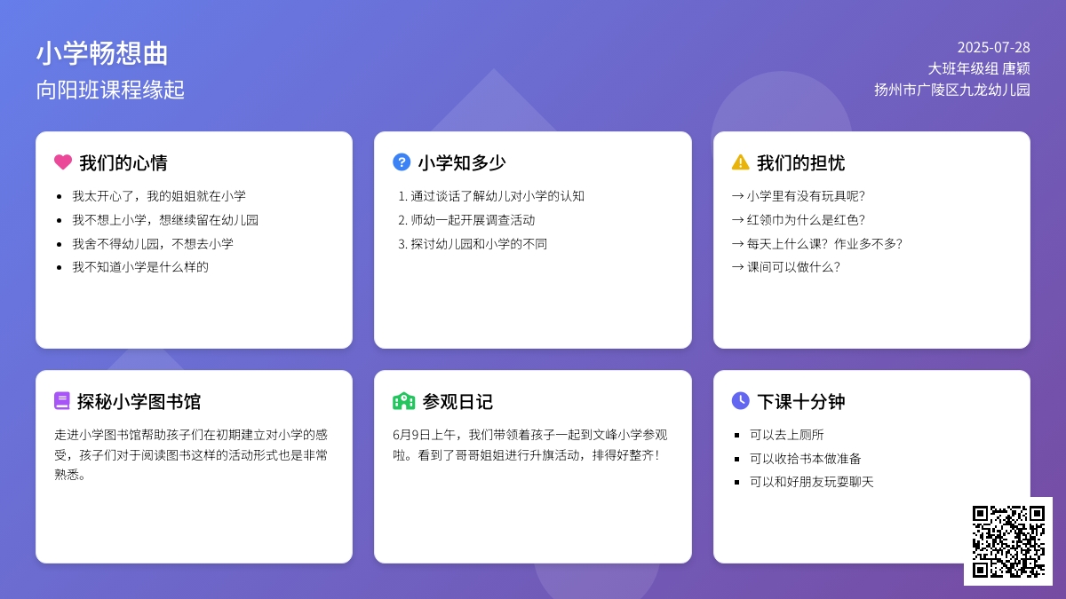 倾听儿童 相伴成长——班本课程《小学畅想曲》 倾听儿童 相伴成长——班本课程《小学畅想曲》