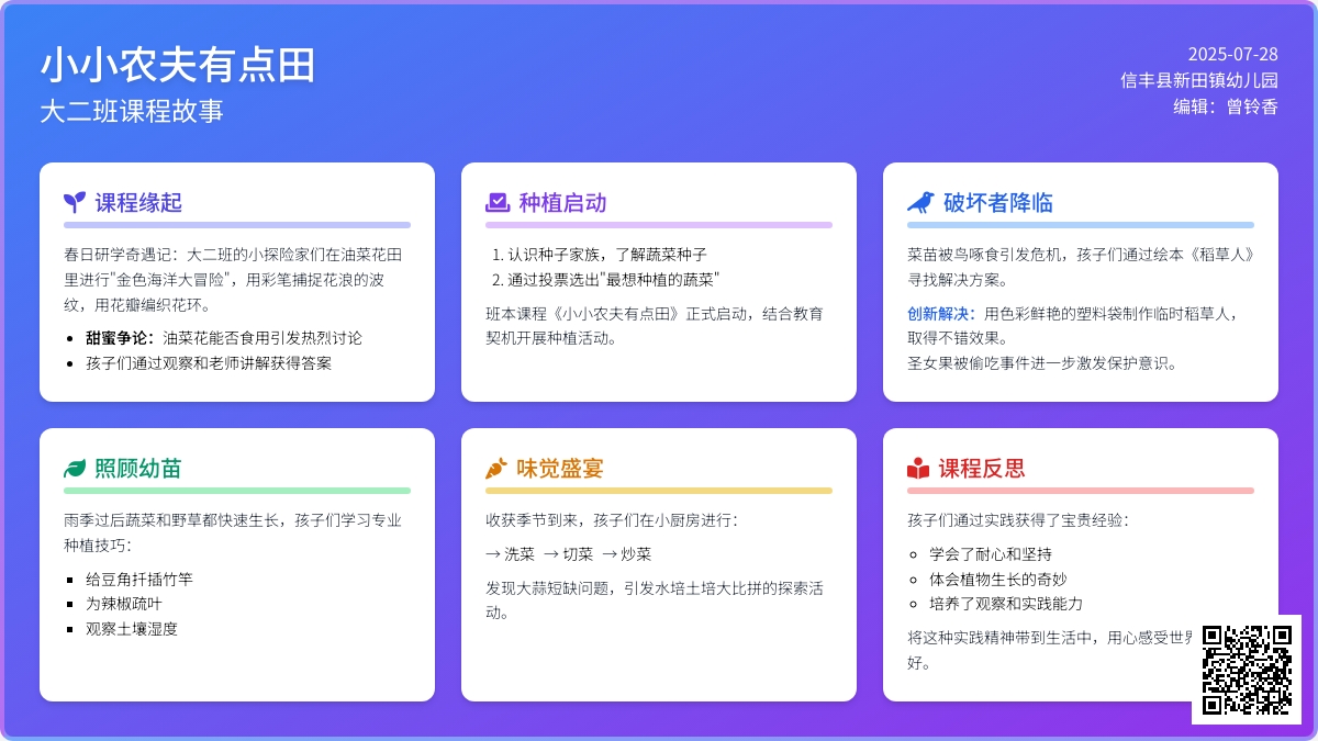【小小农夫有点田】— 信丰县新田镇幼儿园大二班班本课程