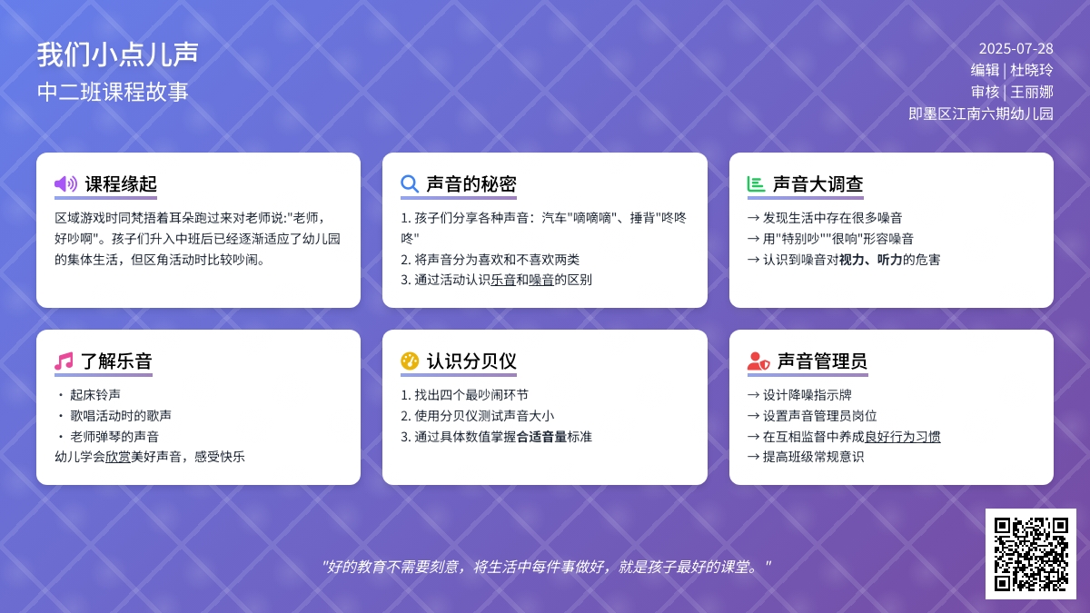 班本课程 | “我们小点声！”——江南六期幼儿园中二班班本课程