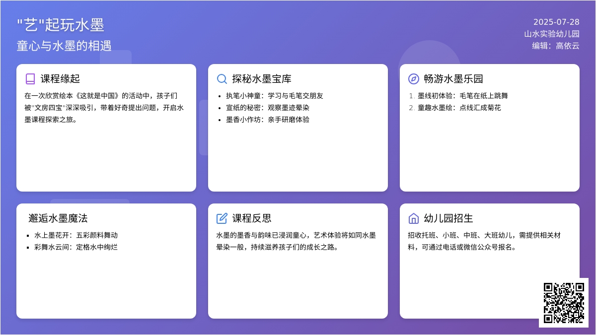 【水·课程动态】“艺”起玩水墨——大六班班本课程分享