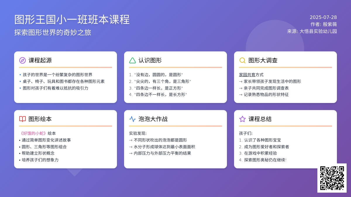 【教研动态】图形王国——实验幼儿园小一班班本课程