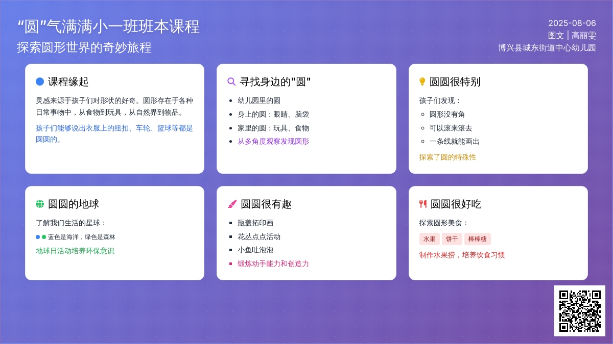 【自主课程—班本课程】圆气满满——城幼（椒园园区）小一班幼儿课程故事