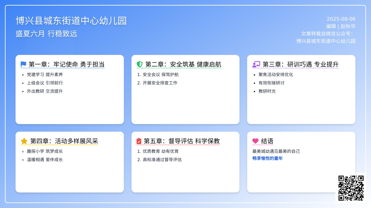 【月末回顾】盛夏六月 行稳致远——博兴县城东街道中心幼儿园六月份月末回顾