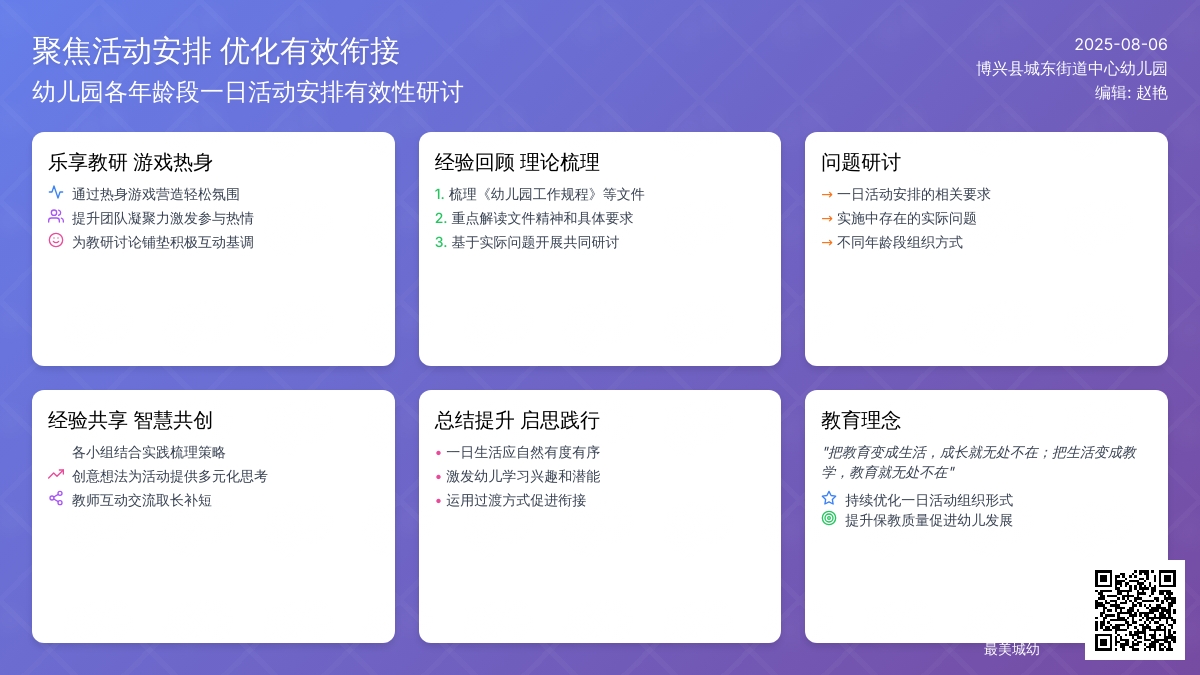 【悦·自然—悦美教师】博兴县城东街道中心幼儿园开展——“聚焦活动安排  优化有效衔接”教研活动