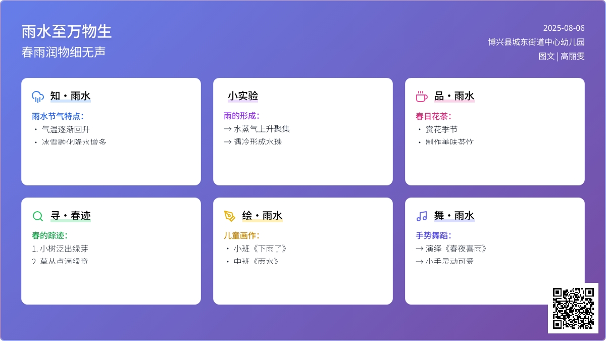 【悦·自然—自主课程】雨水至，万物生——博兴县城东街道中心幼儿园二十四节气活动