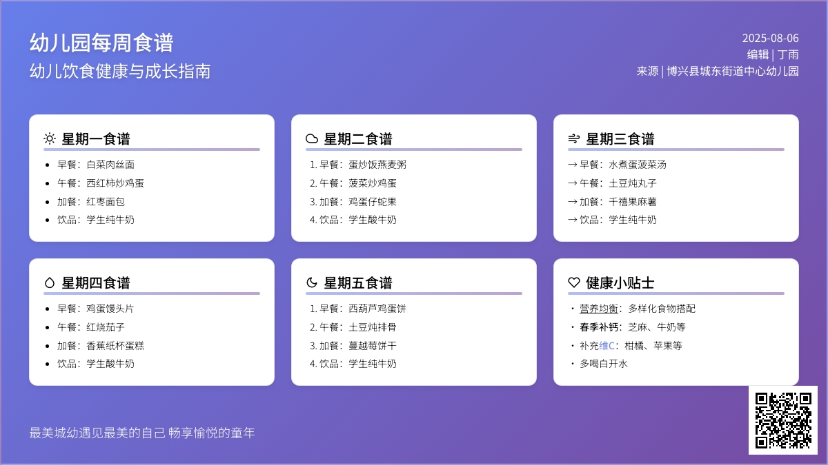 【悦·自然—自然校园】爱在城幼，“食”育美好—博兴县城东街道中心幼儿园每周食谱（4月22日—4月26日）