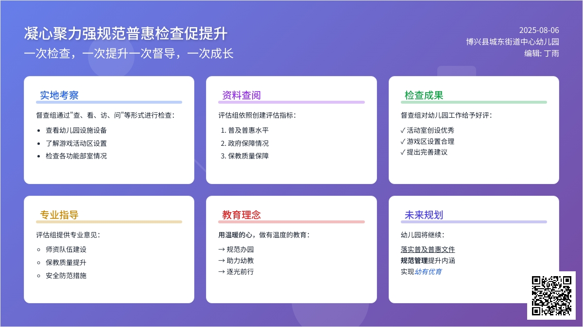 【悦·自然—自然校园】凝心聚力强规范 普惠检查促提升——博兴县城东学区各幼儿园迎接普及普惠市级评估验收