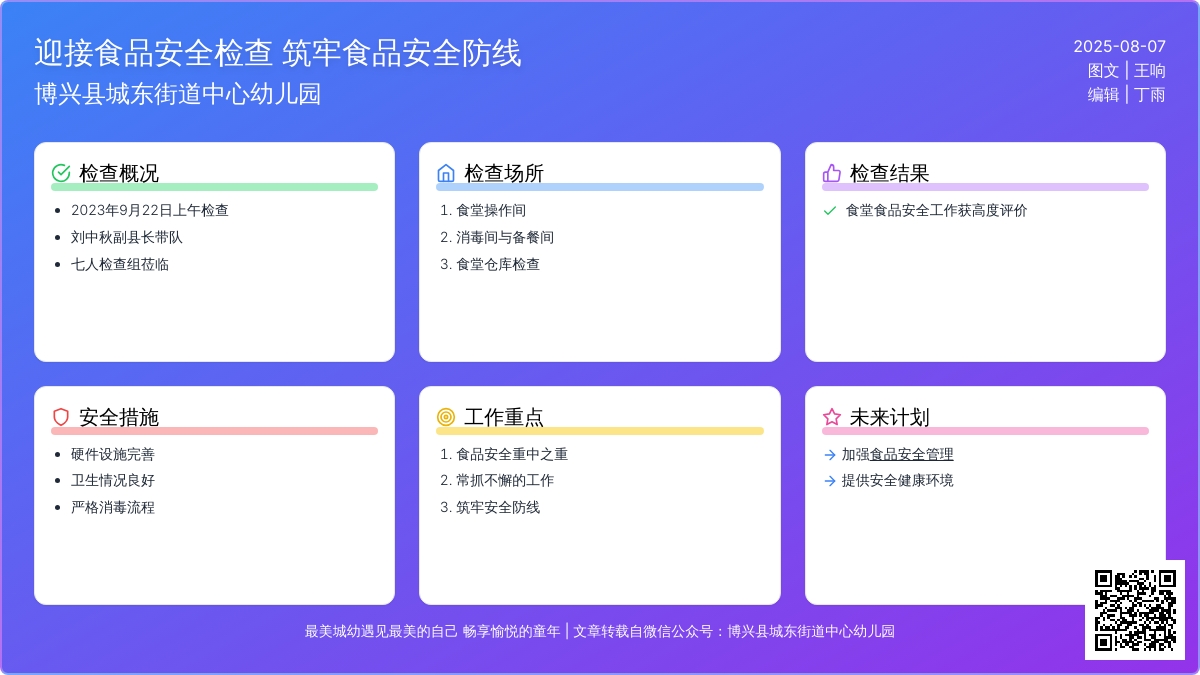 【悦·自然—自然校园】博兴县城东街道中心幼儿园——迎接食品安全检查  筑牢食品安全防线