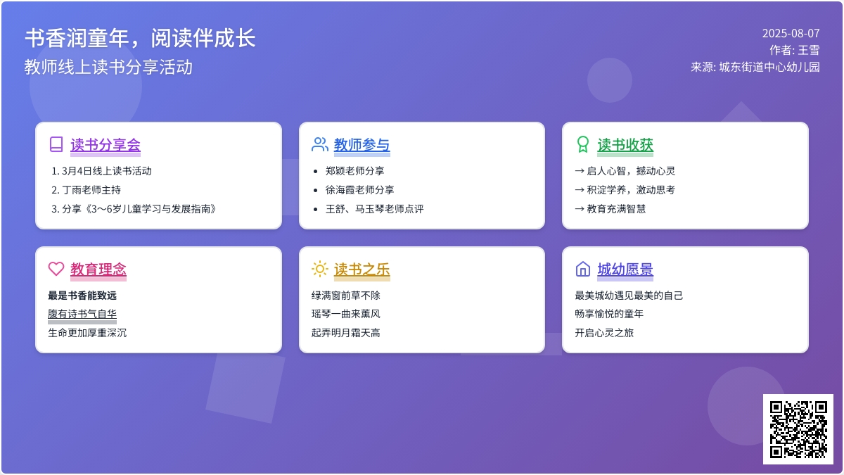 “书香润童年，阅读伴成长”——博兴县城东街道中心幼儿园教师线上读书分享活动（第二十七期）