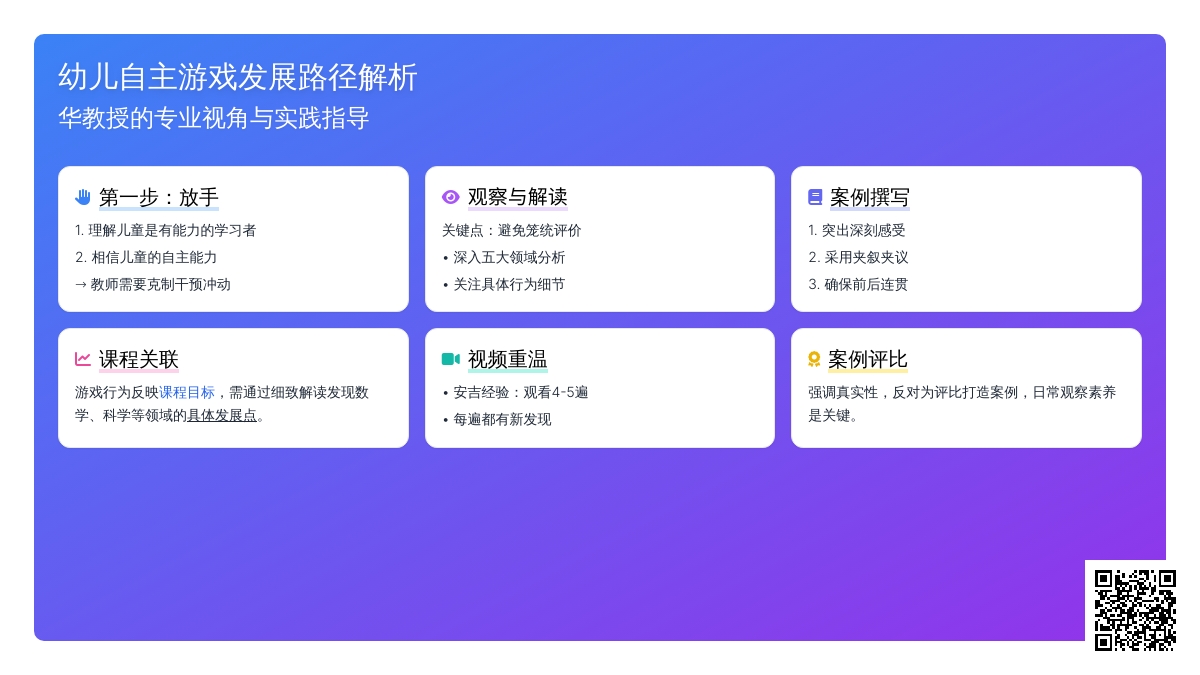 专家指引：华爱华教授讲自主游戏和案例撰写