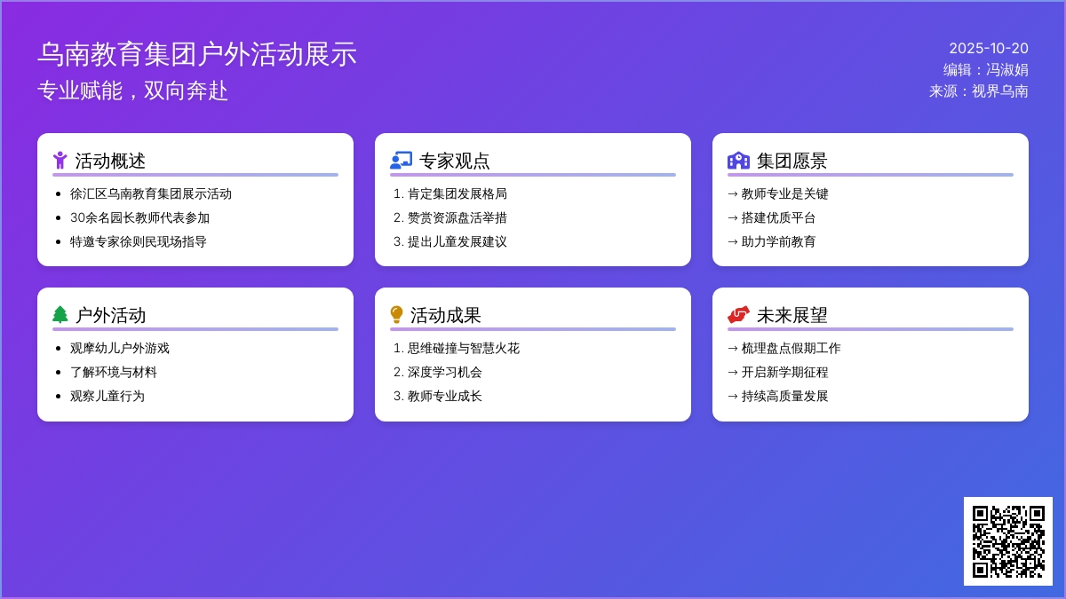 【乌南教育集团】专业赋能，双向奔赴——市级机关第一幼儿园专场展示
