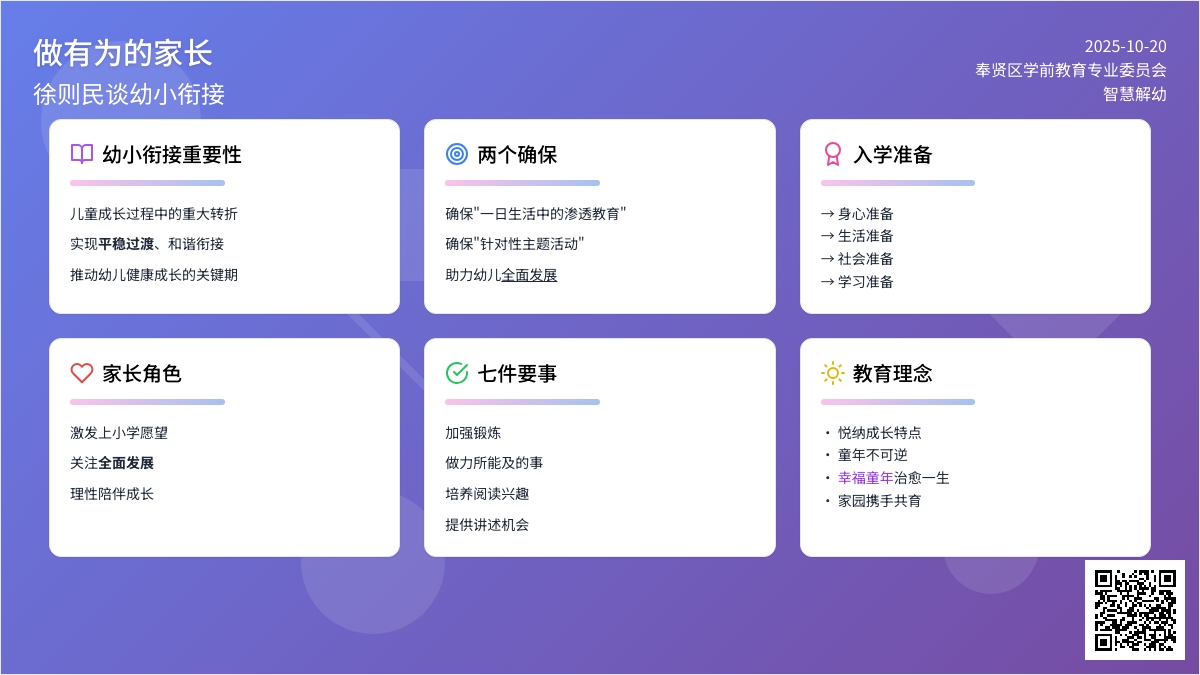 做有为的家长——上海市教委教研室幼特教部主任徐则民谈幼小衔接